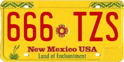 NM license plate 666TZS