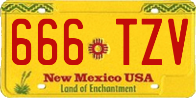 NM license plate 666TZV