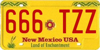 NM license plate 666TZZ