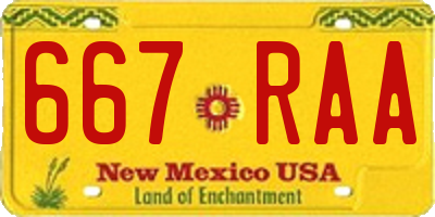 NM license plate 667RAA