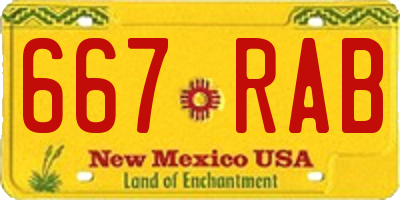 NM license plate 667RAB