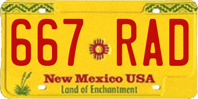 NM license plate 667RAD