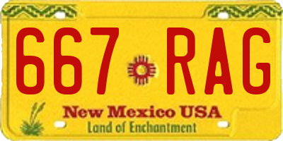 NM license plate 667RAG