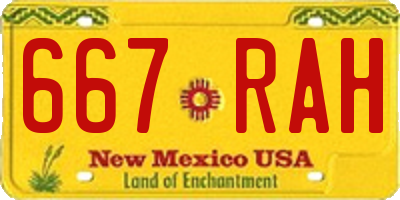 NM license plate 667RAH