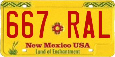 NM license plate 667RAL