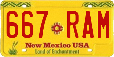 NM license plate 667RAM