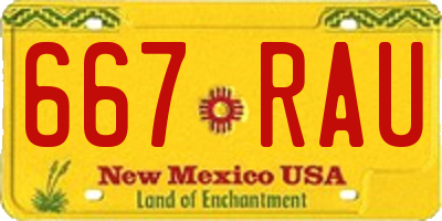NM license plate 667RAU