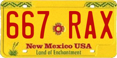 NM license plate 667RAX