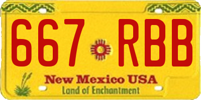 NM license plate 667RBB