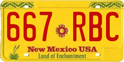 NM license plate 667RBC