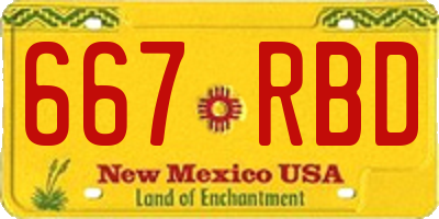 NM license plate 667RBD