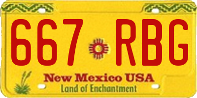 NM license plate 667RBG