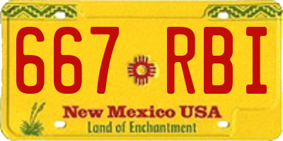 NM license plate 667RBI