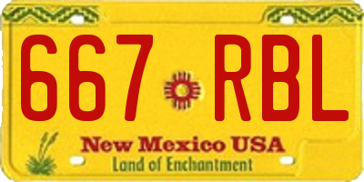NM license plate 667RBL