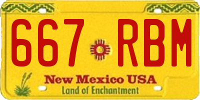 NM license plate 667RBM