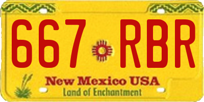 NM license plate 667RBR