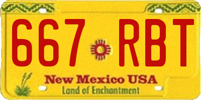 NM license plate 667RBT