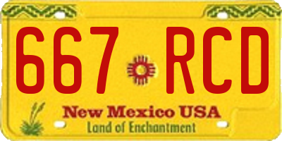 NM license plate 667RCD