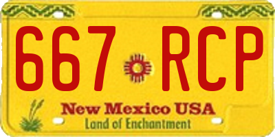 NM license plate 667RCP