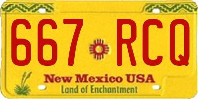 NM license plate 667RCQ