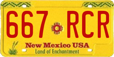 NM license plate 667RCR