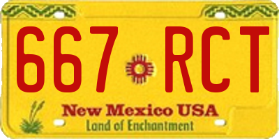 NM license plate 667RCT