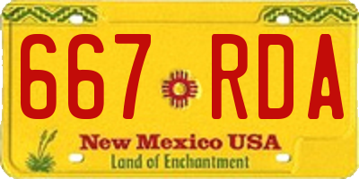 NM license plate 667RDA