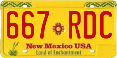 NM license plate 667RDC