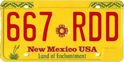 NM license plate 667RDD