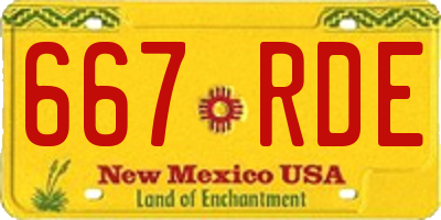 NM license plate 667RDE