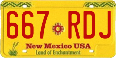 NM license plate 667RDJ