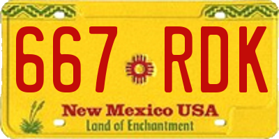 NM license plate 667RDK
