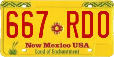 NM license plate 667RDO