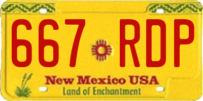 NM license plate 667RDP