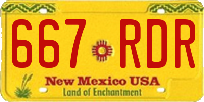 NM license plate 667RDR