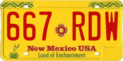 NM license plate 667RDW