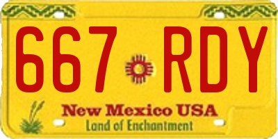 NM license plate 667RDY