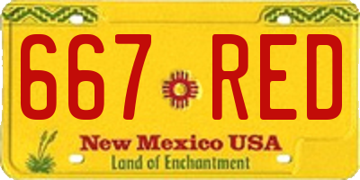 NM license plate 667RED