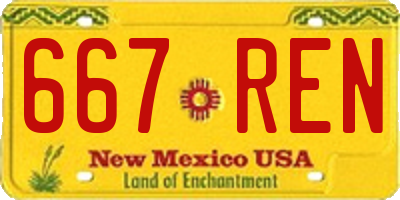 NM license plate 667REN