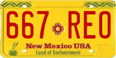 NM license plate 667REO