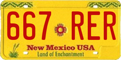 NM license plate 667RER
