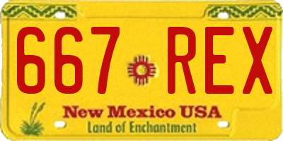 NM license plate 667REX