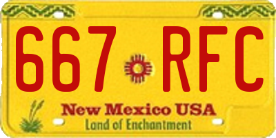 NM license plate 667RFC