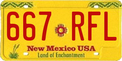 NM license plate 667RFL
