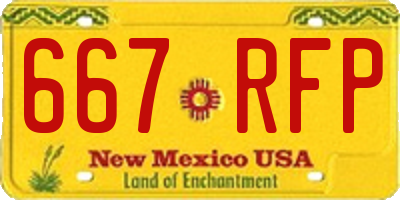 NM license plate 667RFP