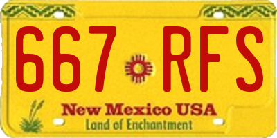 NM license plate 667RFS