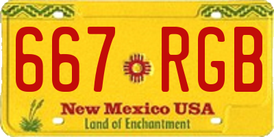 NM license plate 667RGB