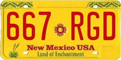 NM license plate 667RGD