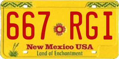 NM license plate 667RGI