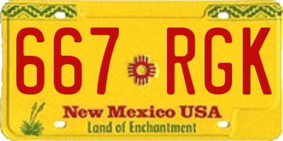 NM license plate 667RGK